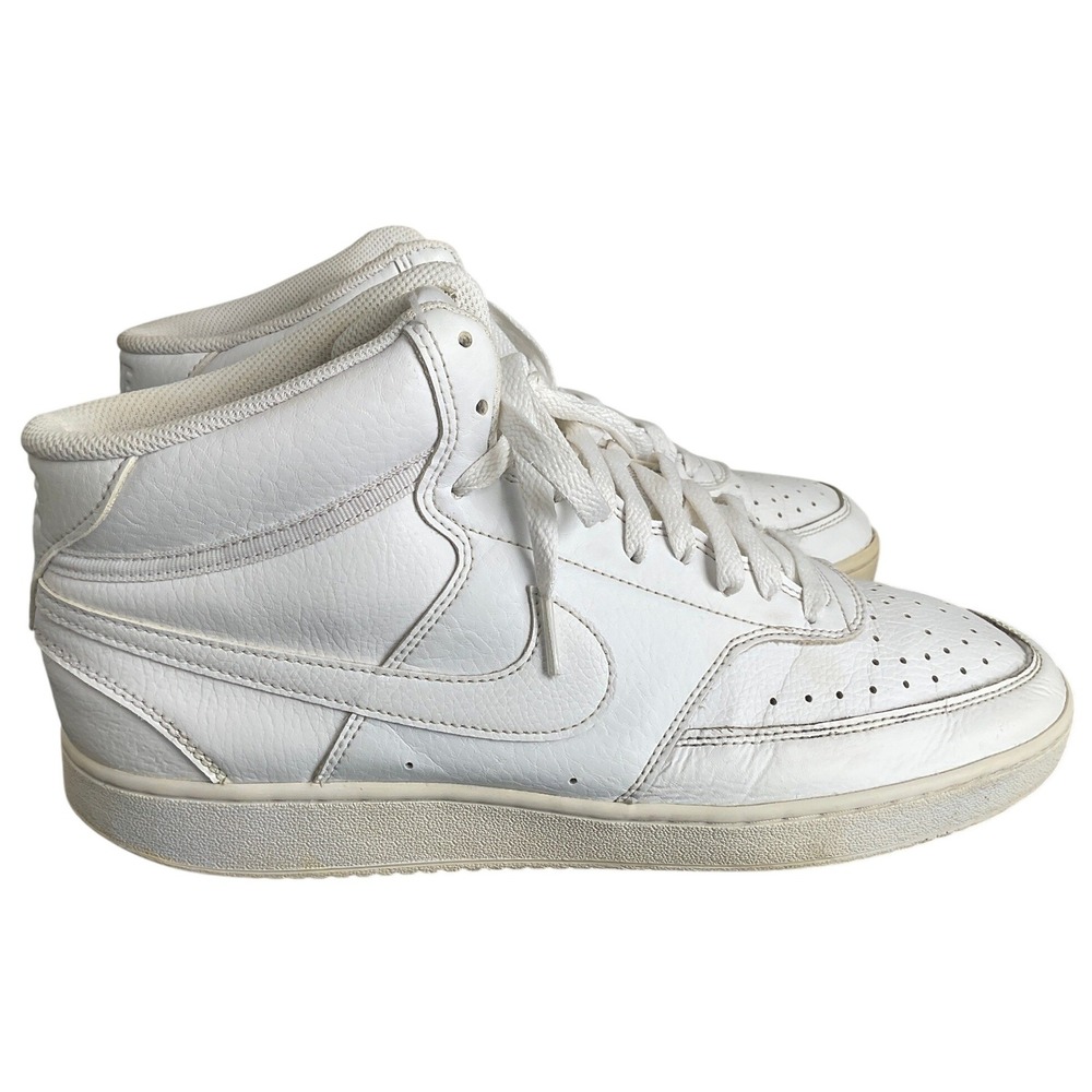 Nike Court Vision Mid Triple White Mens 12 Sneakers CD5466-100 High Top Shoes